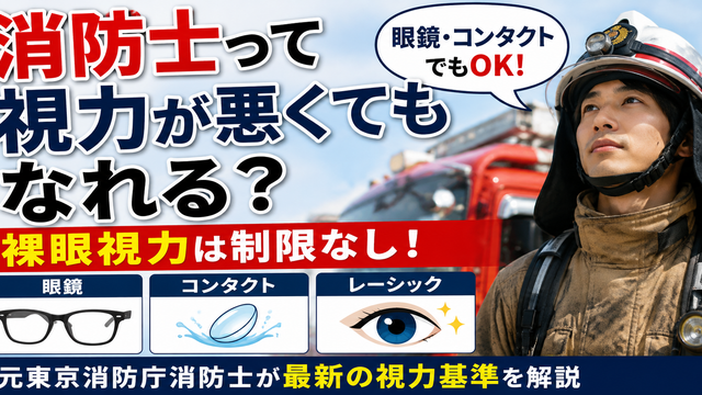 消防士は視力が悪くてもなれるのか東京消防庁の視力基準と眼鏡・コンタクト・レーシックについて元消防士が解説