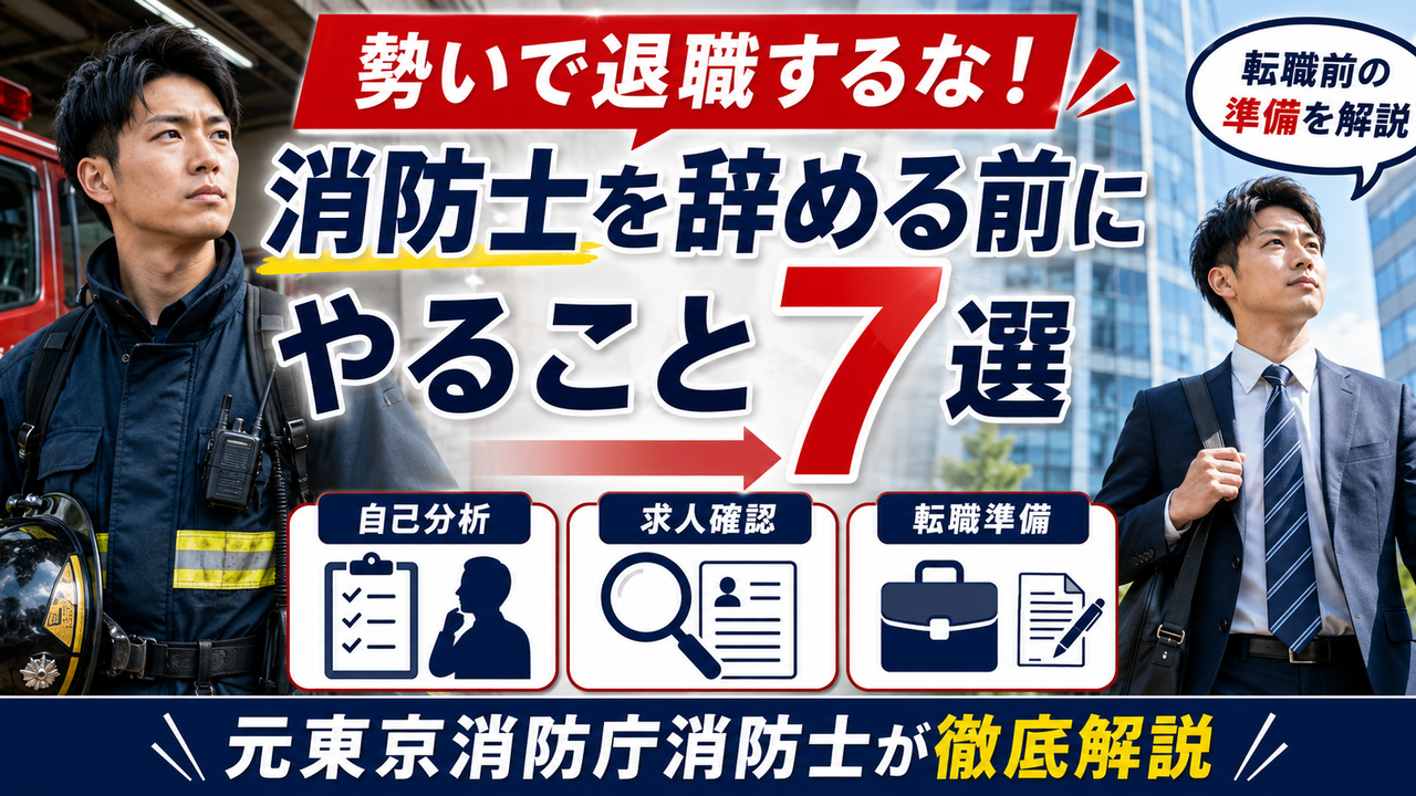 消防士から民間企業へ転職する前にやるべき自己分析・求人確認・スキル・退職準備を元東京消防庁消防士が解説