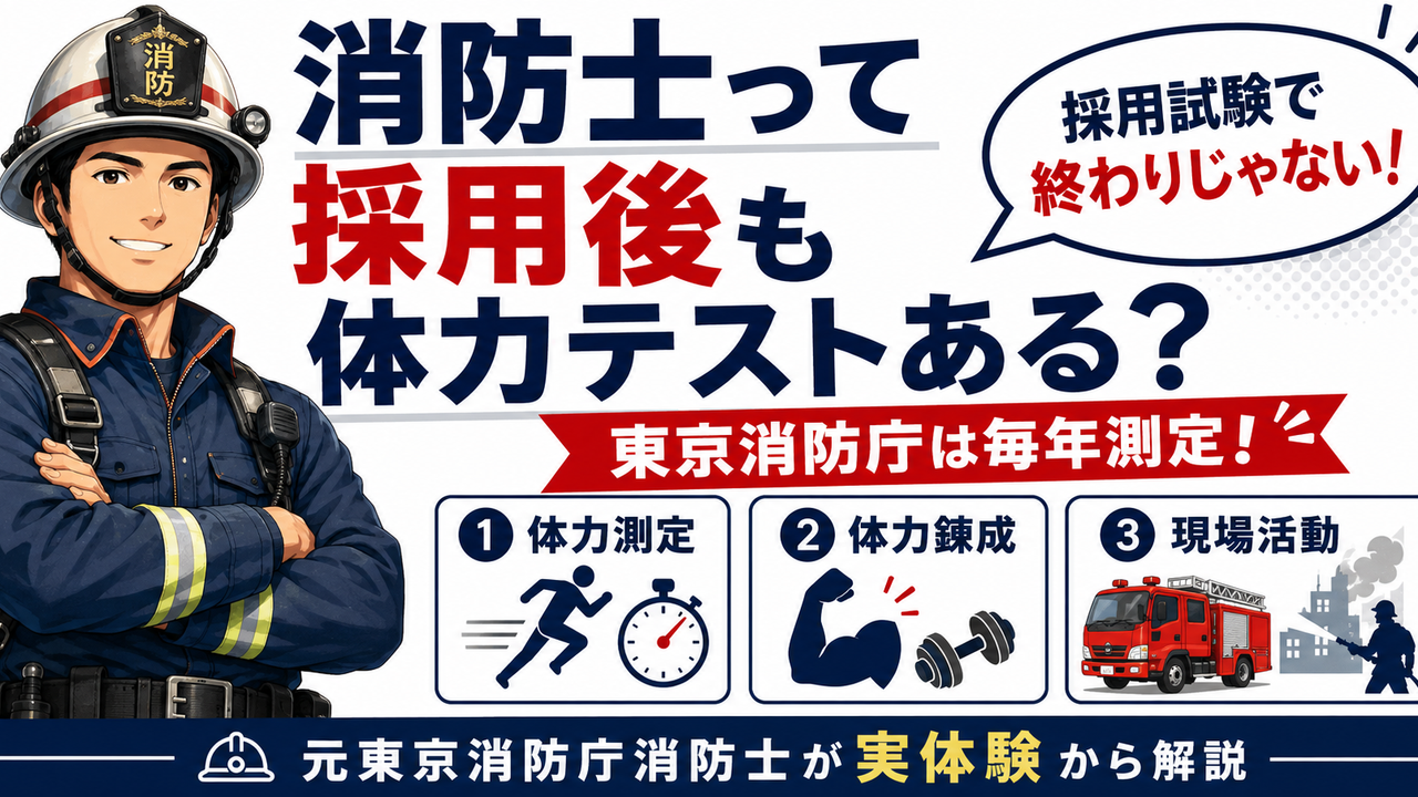 消防士になった後も体力テストがあるのか東京消防庁の体力測定と消防学校での実体験を元消防士が解説