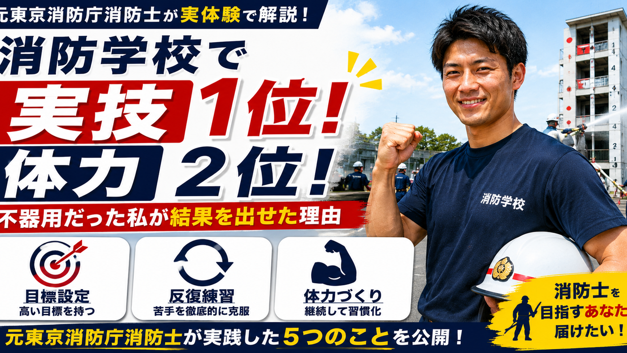 消防学校で実技1位・体力2位だった元東京消防庁消防士が成績を伸ばした方法を解説