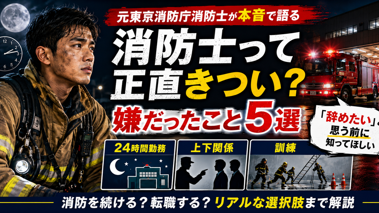 消防士を辞めたいと感じる理由や24時間勤務・上下関係・訓練など嫌だったことを元東京消防庁消防士が解説