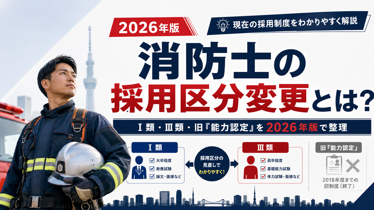東京消防庁のⅠ類・Ⅲ類の違いは？高卒でもⅠ類に変更できる？採用区分を解説
