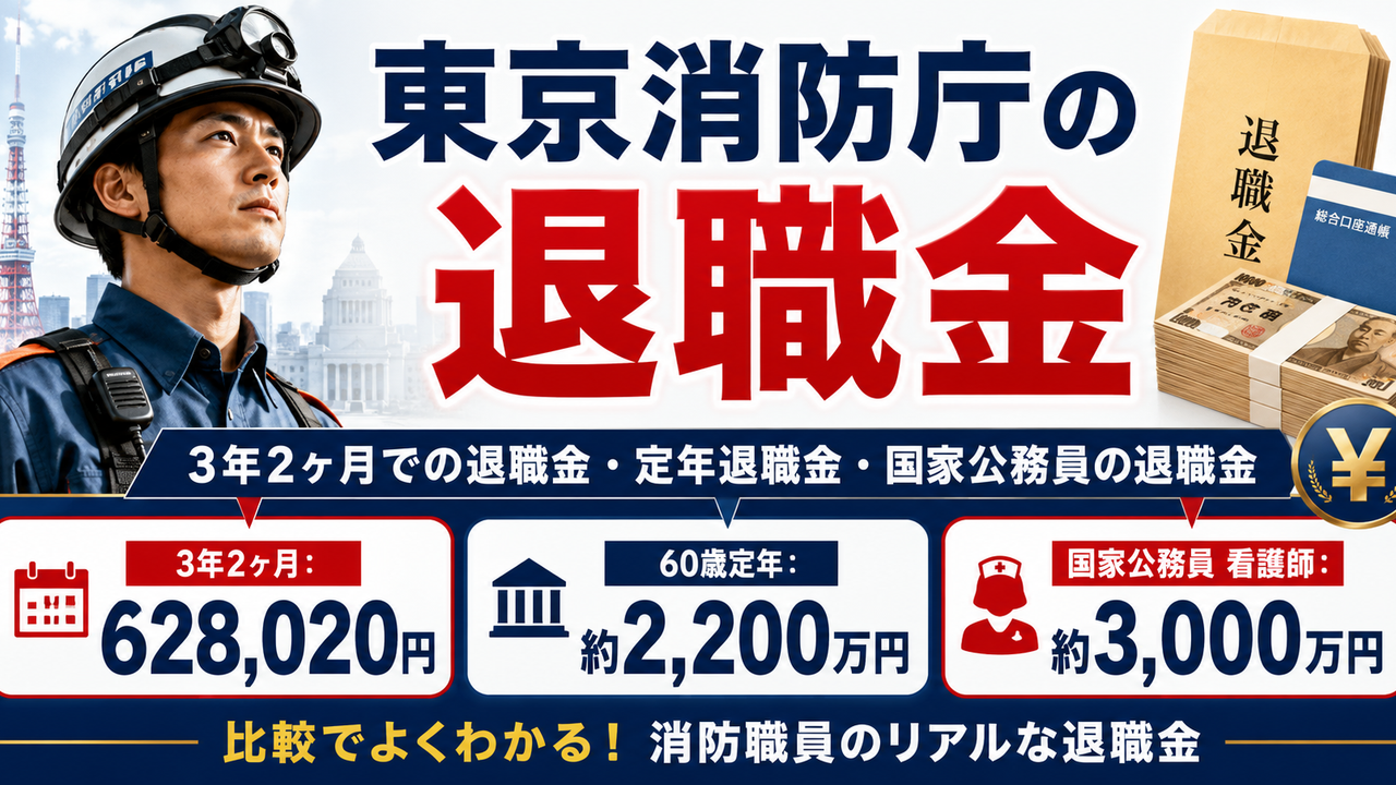 東京消防庁の退職金について（３年2ヶ月での退職