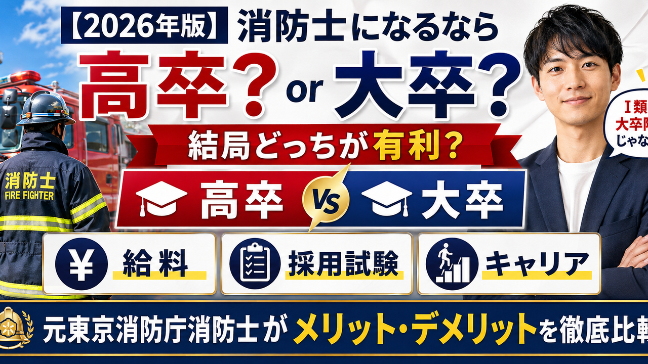 消防士になるなら高卒と大卒のどちらが有利なのか東京消防庁の給料・採用試験・キャリアを元消防士が比較