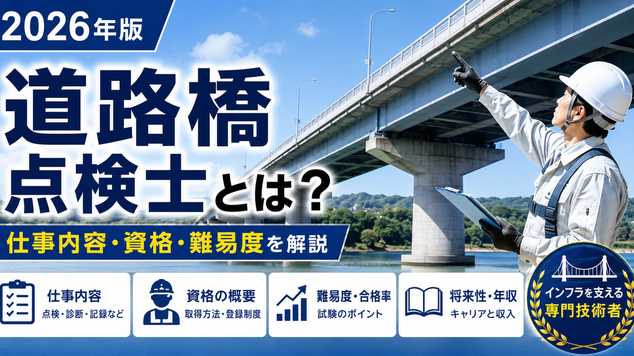 【2026年版】道路橋点検士とは？資格の取り方・実務経験・研修内容をわかりやすく解説